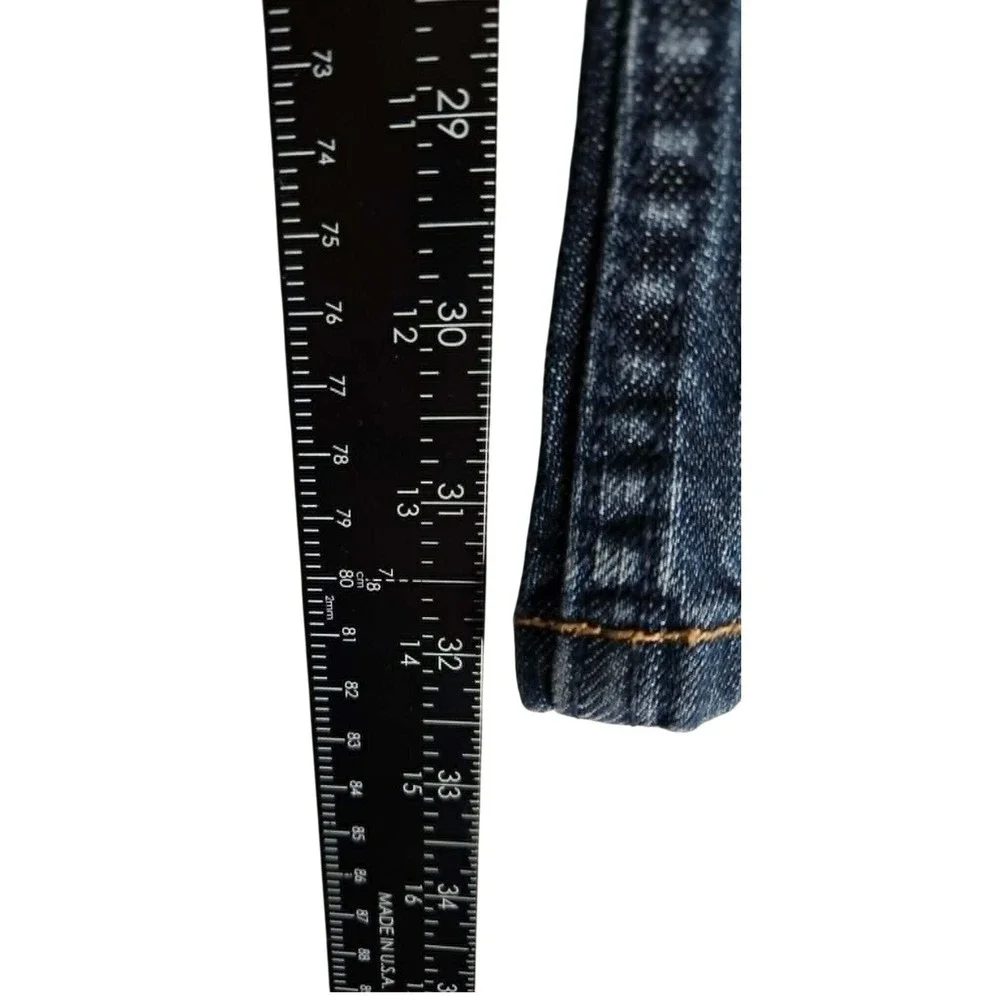 34 Heritage Courage Straight Leg Jeans Mens 34x32 Dark Wash Blue Denim Stretch